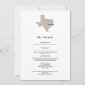 ELEGANT TEXAS Huwelijksuitnodiging Details Kaart (Voorkant)
