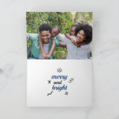 Elegant Texas kerstboom op blauw Feestdagen Kaart (Binnen)