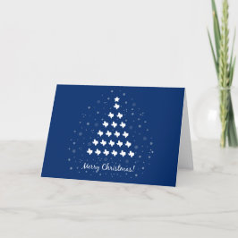 Elegant Texas kerstboom op blauw Feestdagen Kaart