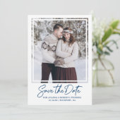 Elegant Text and Photo Wedding Save The Date (Staand voorkant)