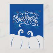 Elegant Text Happy Thanksgiving met Cute Pumpkin Briefkaart (Voorkant)