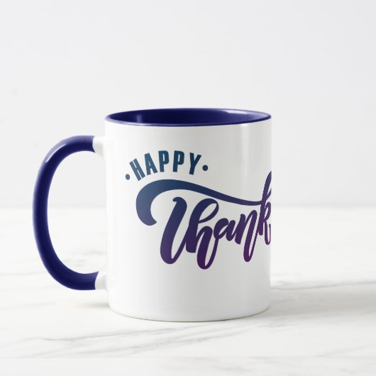 Elegant Text Happy Thanksgiving typografie Mok (Links)