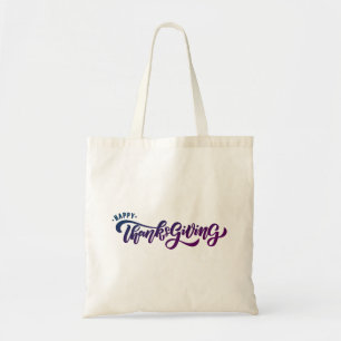 Elegant Text Happy Thanksgiving Typografie Tote Bag