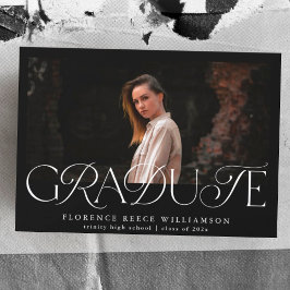Elegant Text Photo High School Afstuderen Aankondiging