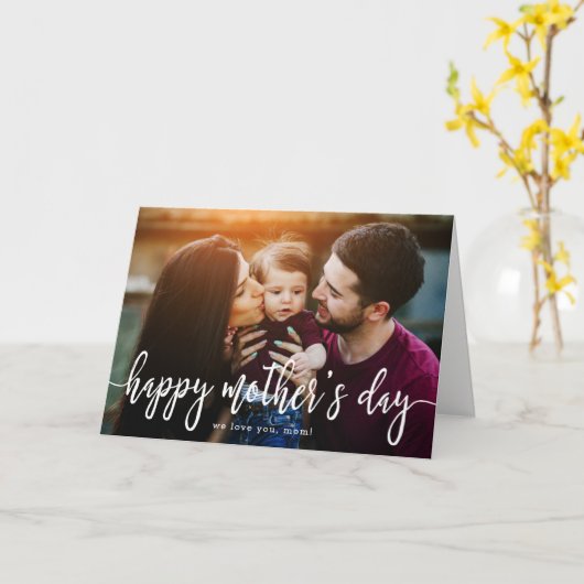 Elegant Text Photo Moederdag Wenskaart Kaart (Gele Bloem)