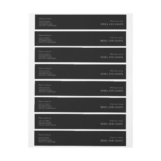 Elegant text sjabloon sticker wrap adreslabel wikkel (Vel)