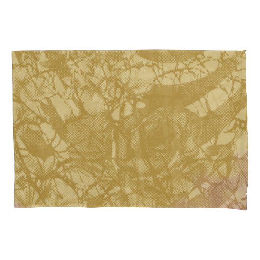 Elegant textielontwerp met een gouden achtergrond kussensloop (Voorkant-Links)