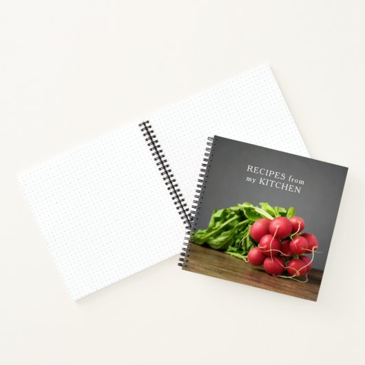 Elegant Texture Gray Radish Photo Recipipbook Notitieboek (Binnen)
