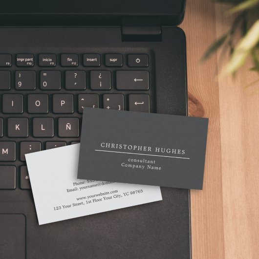 Elegant Texture Grey White Line Advocaat Visitekaartje