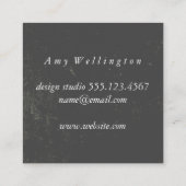 Elegant Texture Monogram Vierkante Visitekaartje (Achterkant)