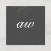 Elegant Texture Monogram Vierkante Visitekaartje (Voorkant)