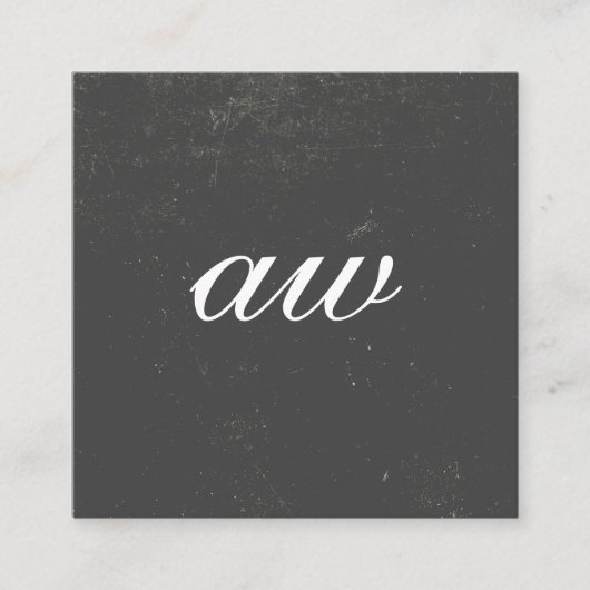 Elegant Texture Monogram Vierkante Visitekaartje (Voorkant)