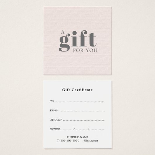 Elegant Texture Roos Beauty Salon Vierkante Visitekaartjes (Voorkant /achterkant)