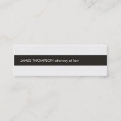 Elegant Texture White Black Stripe Attorney Mini Visitekaartje (Voorkant)