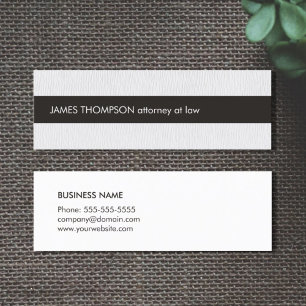 Elegant Texture White Black Stripe Attorney Mini Visitekaartje