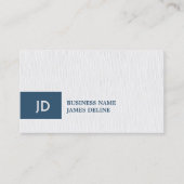 Elegant Texture White Blue Monogram Attorney Visitekaartje (Voorkant)