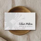 Elegant Texture White Floral Makeup Beauty Visitekaartje