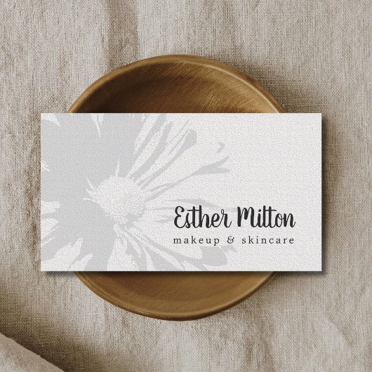 Elegant Texture White Floral Makeup Beauty Visitekaartje