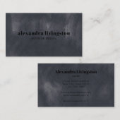 Elegant Textured Grey Waterverf Professional Visitekaartje (Voorkant / Achterkant)