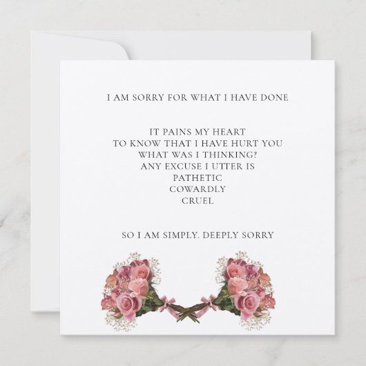 Elegant Textured Minimal Het spijt me dat ik Kaart (Voorkant)
