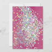 ELEGANT TEXTURED PINK HOLOGRAPHIC PASTEL WEDING KAART (Achterkant)