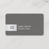Elegant Textuur Grijs Zilver Monogram Attorney Visitekaartje (Voorkant)