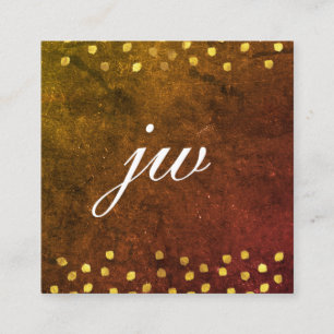 Elegant textuur met gouden vlekken monogram vierkante visitekaartje