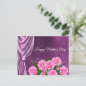 Elegant,Textuur,Roze Rozen Briefkaart (Staand voorkant)