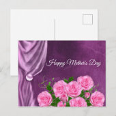 Elegant,Textuur,Roze Rozen Briefkaart (Voorkant / Achterkant)