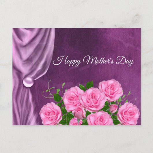 Elegant,Textuur,Roze Rozen Briefkaart (Voorkant)