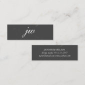 Elegant textuurmonogram mini visitekaartje (Voorkant / Achterkant)