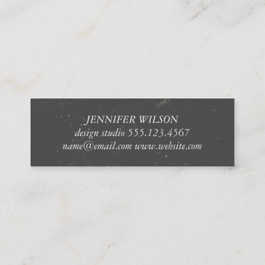 Elegant textuurmonogram mini visitekaartje (Achterkant)