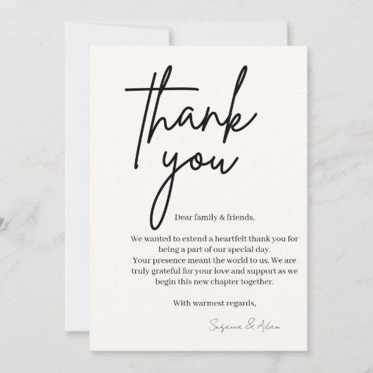 elegant thank you card bedankkaart (Voorkant)
