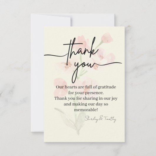 Elegant Thank You Card Bedankkaart (Voorkant)