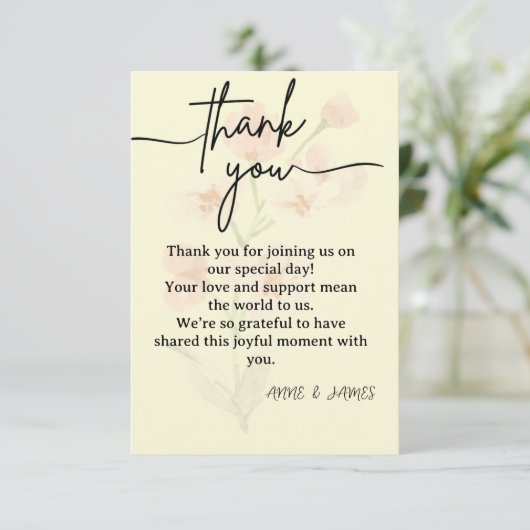 Elegant Thank You Card Bedankkaart (Staand voorkant)