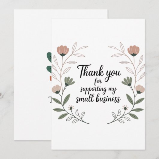 Elegant Thank You Card for Small Business Packagin Bedankkaart (Voorkant / Achterkant)