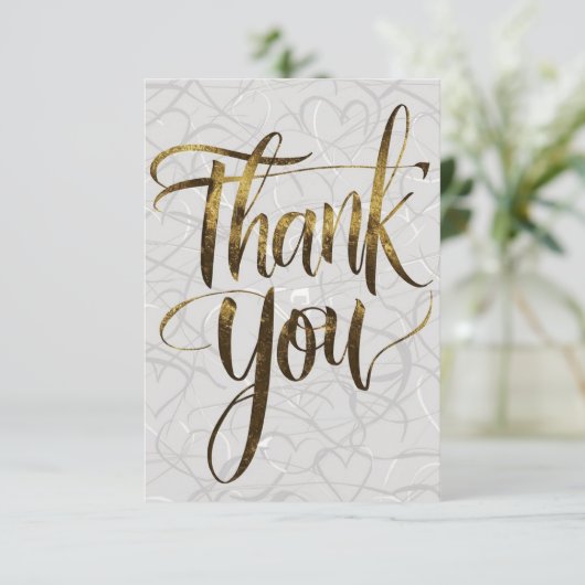Elegant 'Thank you': een echt tijdloos ontwerp Bedankkaart (Staand voorkant)