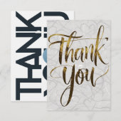 Elegant 'Thank you': een echt tijdloos ontwerp Bedankkaart (Voorkant / Achterkant)