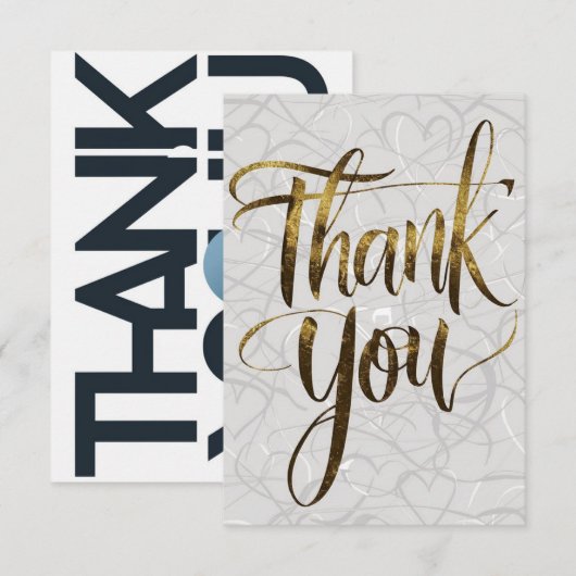Elegant 'Thank you': een echt tijdloos ontwerp Bedankkaart (Voorkant / Achterkant)