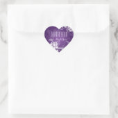 Elegant Thank you Floral Swirls Purple Hart Sticker (Tas)