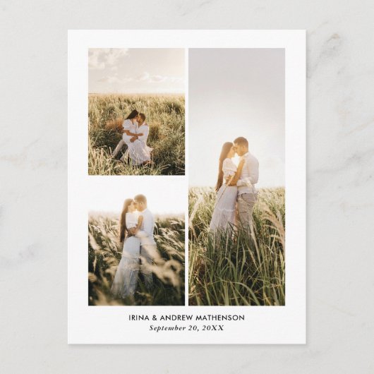 Elegant Thank You Script Photo Collage Briefkaart (Voorkant)