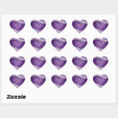Elegant Thank you Sparkling Wave Purple Hart Sticker (Vel)