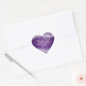 Elegant Thank you Sparkling Wave Purple Hart Sticker (Envelop)