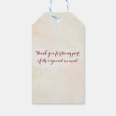 Elegant Thank You Wedding Business Card Cadeaulabel (Achterkant)