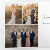 Elegant Thank You with 9 Wedding Photos Drieluik Kaart (Binnenzijde eerst)