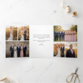 Elegant Thank You with 9 Wedding Photos Drieluik Kaart (Binnen)