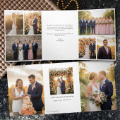 Elegant Thank You with 9 Wedding Photos Drieluik Kaart