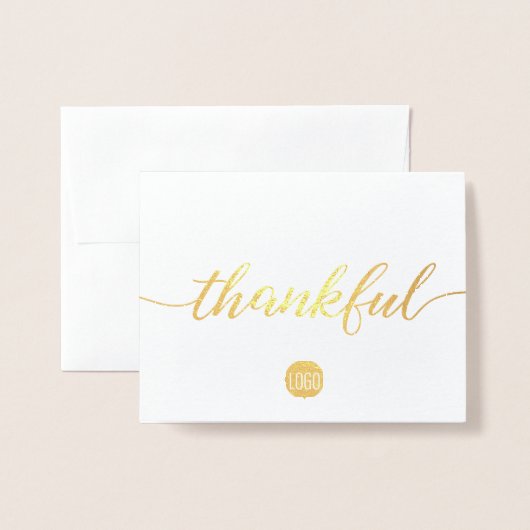 Elegant Thankful Company Business - Hartelijk dank Folie Kaarten (Voorkant met envelop)