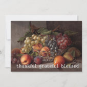 Elegant Thankful Grateful Blessed Autumn Fruit Feestdagenkaart (Voorkant)