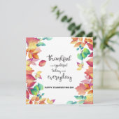 Elegant Thankful & Grateful with Colorful leaves  Kaart (Staand voorkant)